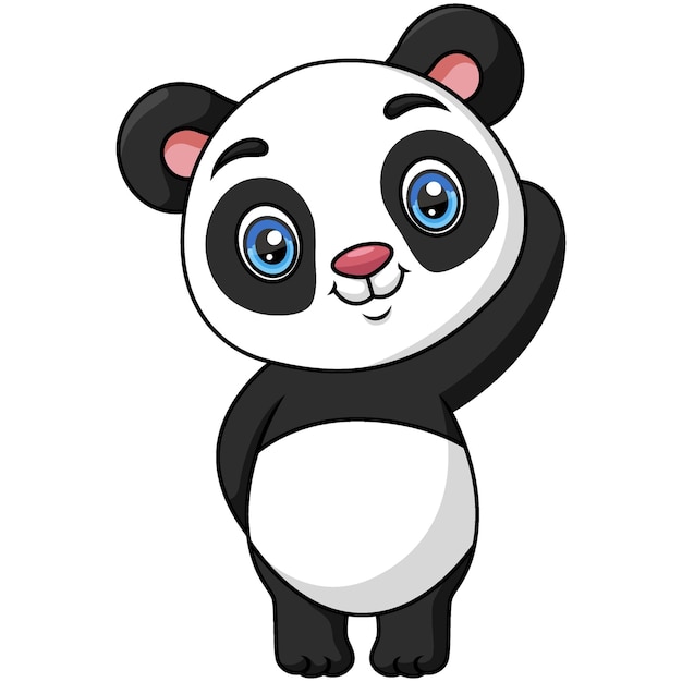 Słodkie Dziecko Kreskówka Panda Na Białym Tle