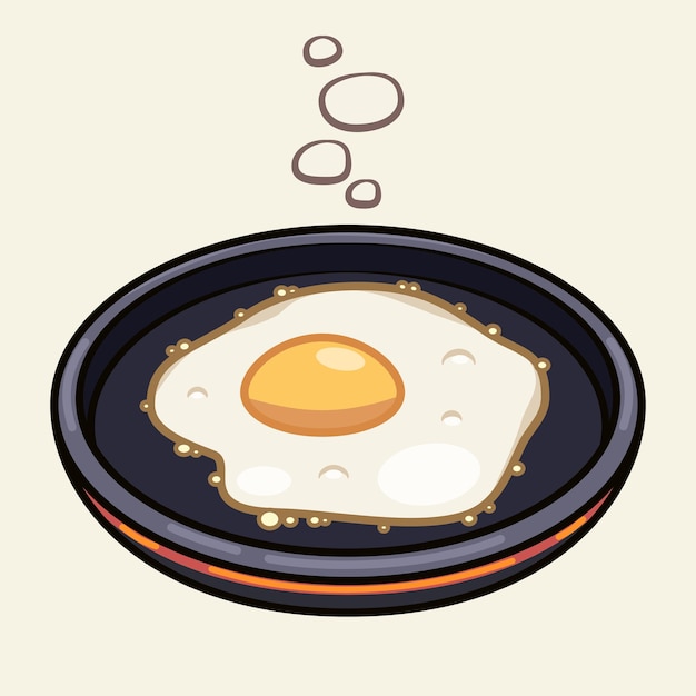 Plik wektorowy słodkie jajko sadzone kreskówka wektor ikona ilustracja ikona żywności