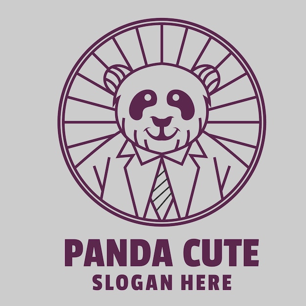 Słodkie Logo Linii Panda