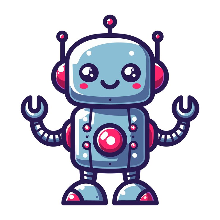 Wektor słodkie logo robota z kreskówki