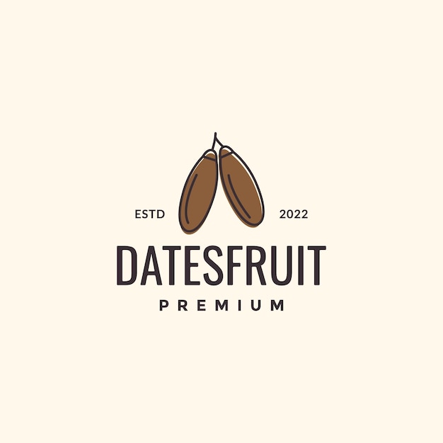 Plik wektorowy słodkie owoce data owoce jedzenie słodycze sezon kolorowe hipster logo projekt wektor ikona ilustracja szablon