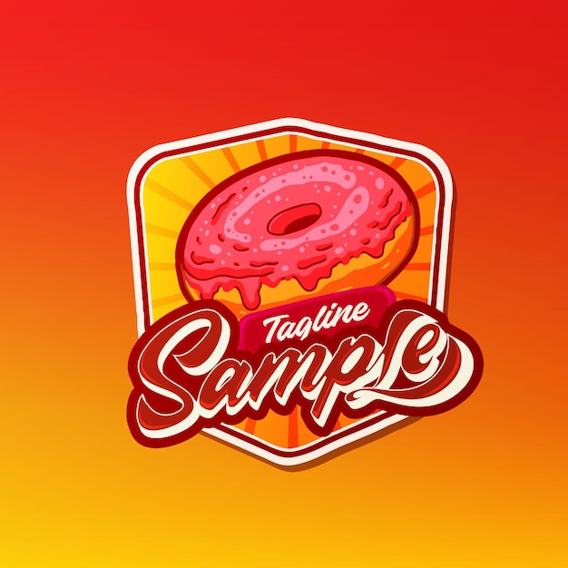 Słodkie Pączki Logo Maskotki Jedzenie