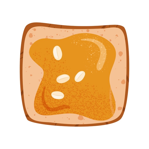Słodkie Tosty Z Masłem Orzechowym Otwarta Kanapka Z Oleistą Polewą I Smażonymi Orzeszkami Ziemnymi Na Grillowanym Kwadratowym Chlebie