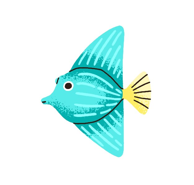 Plik wektorowy słodkie zabawne ryby tropikalne fantastyczne zwierzę akwarium małe egzotyczne gatunki morskie fantastyczna fikcyjna fauna oceaniczna kolorowa ilustracja wektorowa izolowana na białym tle