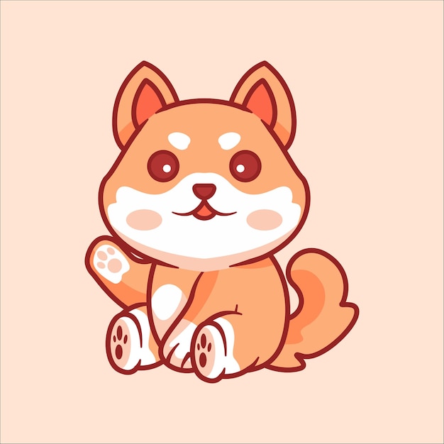 Słodkie zwierzę z kreskówki Shiba Inu