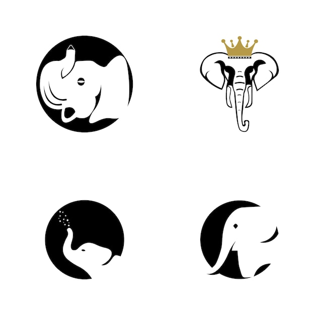 Słoń Logo Szablon Projekt Ilustracji Wektorowych