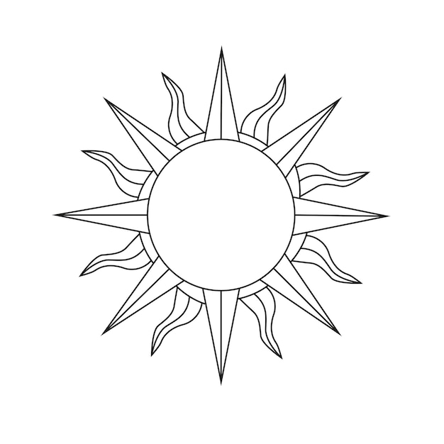 Słońce obrys wektorowy darmowa ilustracja artystyczna