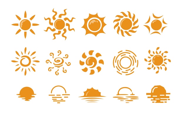 Słońce Wektor Logo Zestaw