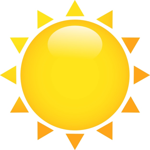Plik wektorowy słońce żółta ikona na białym tle płaska konstrukcja wektor ilustracja