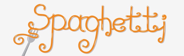 Słowo SPAGHETTI stylizowane na stylowe logo - Vector