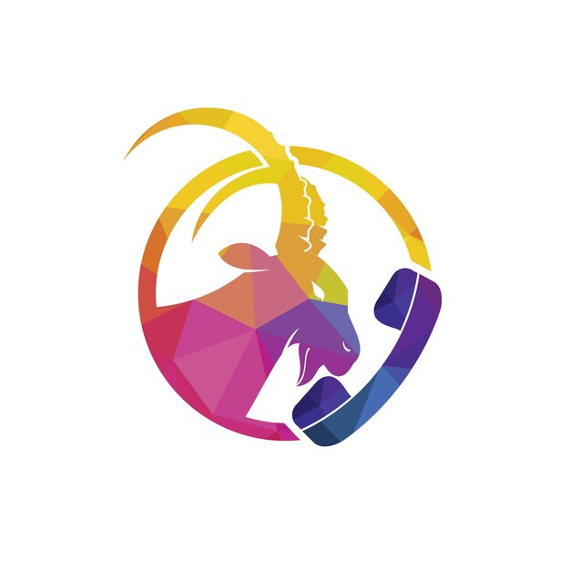 Słuchawka Z Kozą Ikona Wektor Logo Szablon Projektu