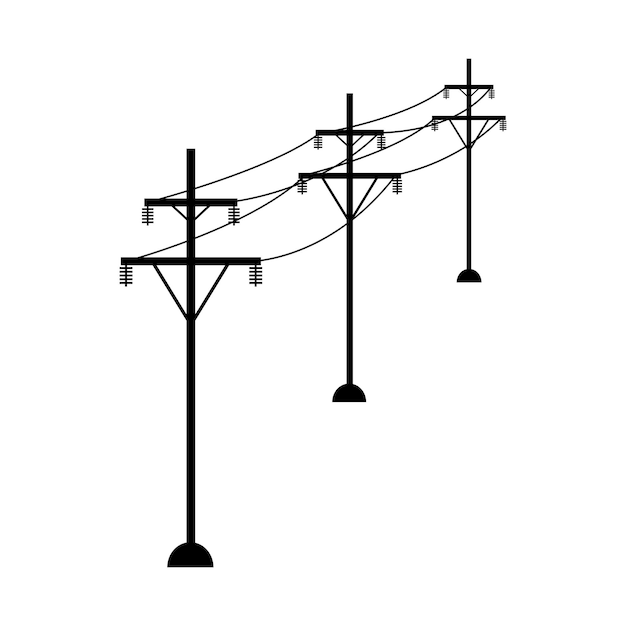 słup elektryczny ikona wektor ilustracja projekt logo