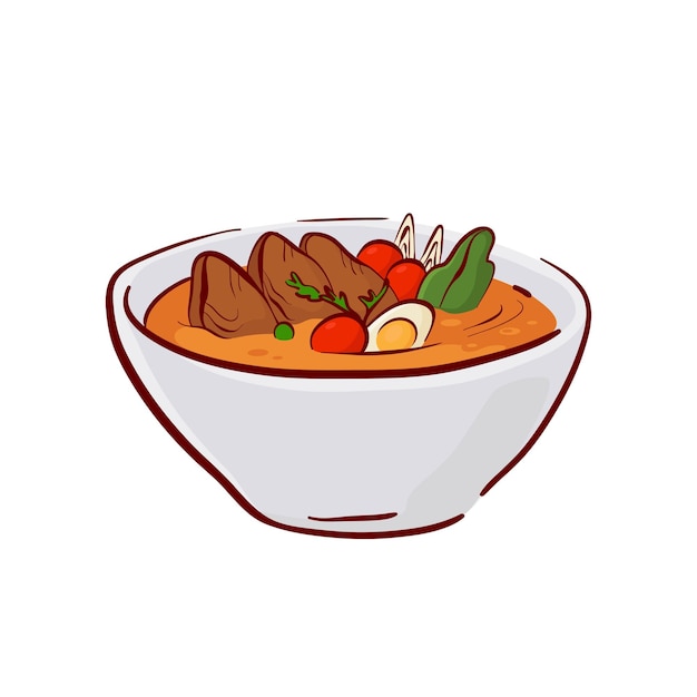 Plik wektorowy smaczna zupa kolorowy wektor ilustracja