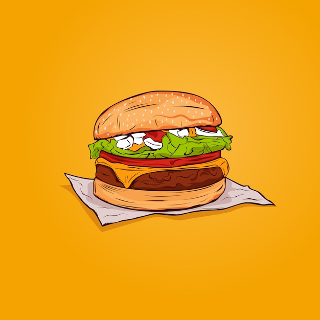 Plik wektorowy smaczny burger z serem