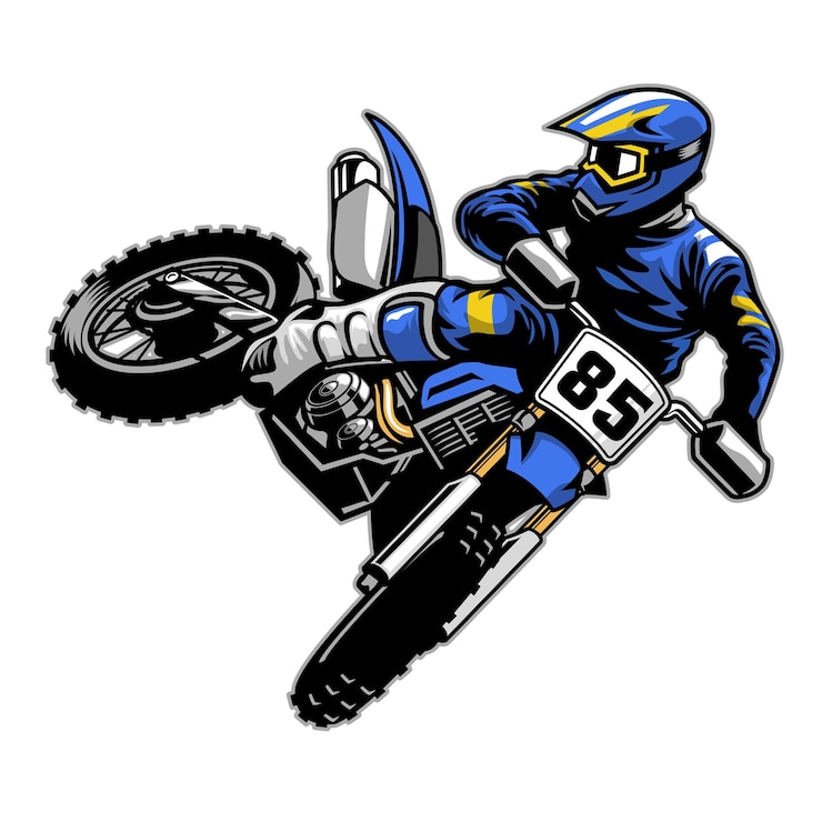 Wektor smaganie ogonem motocross