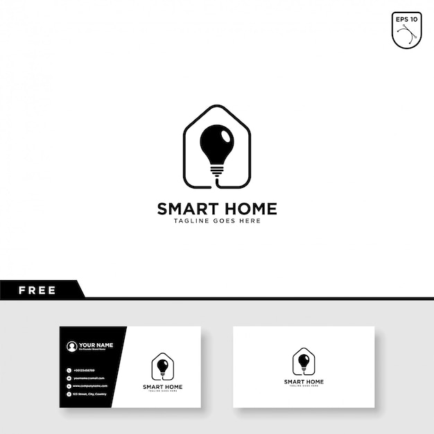 Smart Home Logo Wektor I Szablon Wizytówki