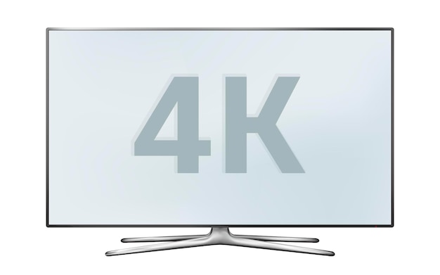 Plik wektorowy smart tv 4k monitor lcd na białym tle