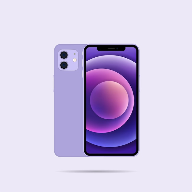 Smartfon. Ilustracja widok z przodu iz tyłu.
