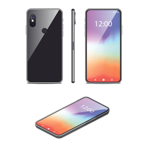 Plik wektorowy smartfon realistyczny 3d