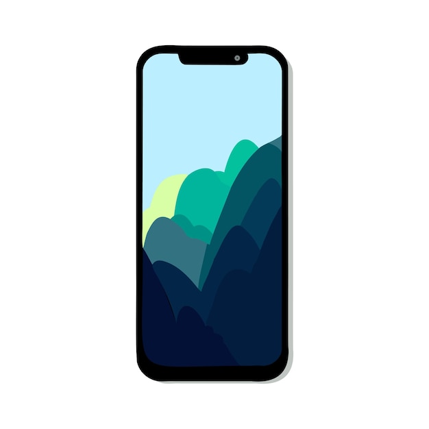 Smartfon z obrazem gór na ekranie Ilustracja wektorowa