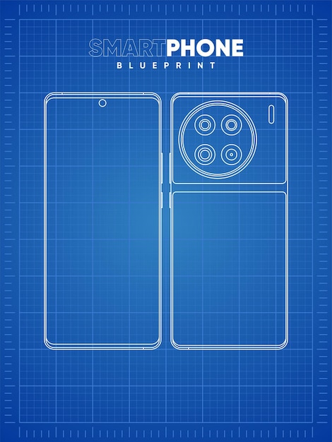 Smartphone Blueprint Vivo X90 Pro Niebieska Ilustracja