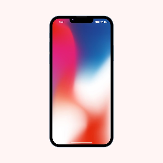 Smartphone telefon komórkowy izolowany realistyczna ilustracja wektorowa