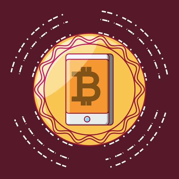 Plik wektorowy smartphone z symbolem bitcoin