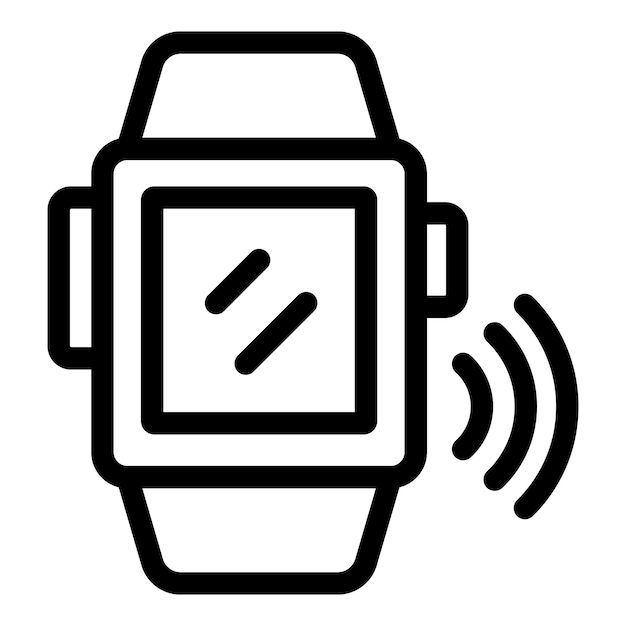 Smartwatch łączący się z siecią bezprzewodową za pomocą ikony wifi