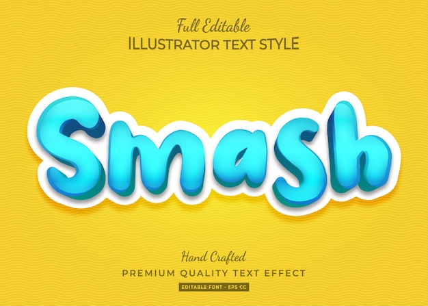 Smash Cartoon Styl Tekstu Efekt Premium