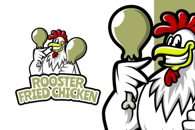 Smażony Kurczak Kogut - Szablon Logo Maskotka