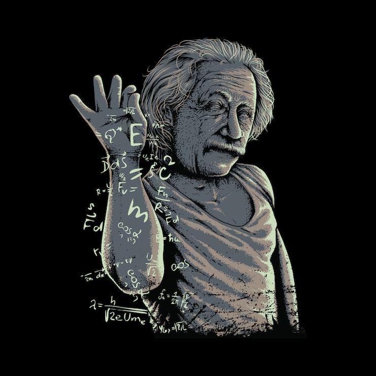 Wektor śmieszna albert einstein graficzna ilustracja