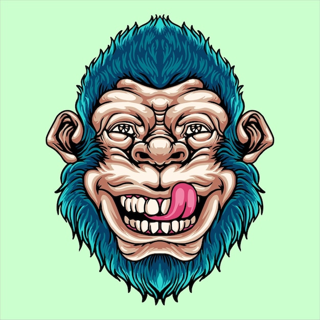 Plik wektorowy Śmieszna głowa małpy