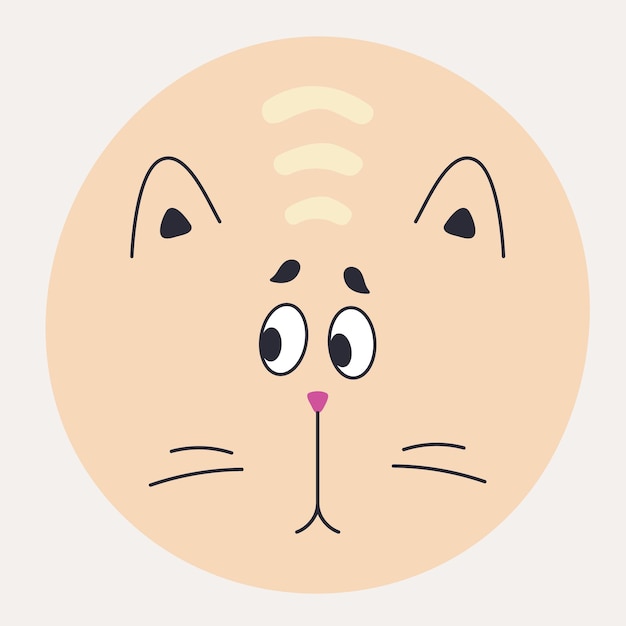 Plik wektorowy Śmieszna kot twarz abstrakcjonistycznej osobistości maskotki projekt śmieszna twarz śliczny iconx9