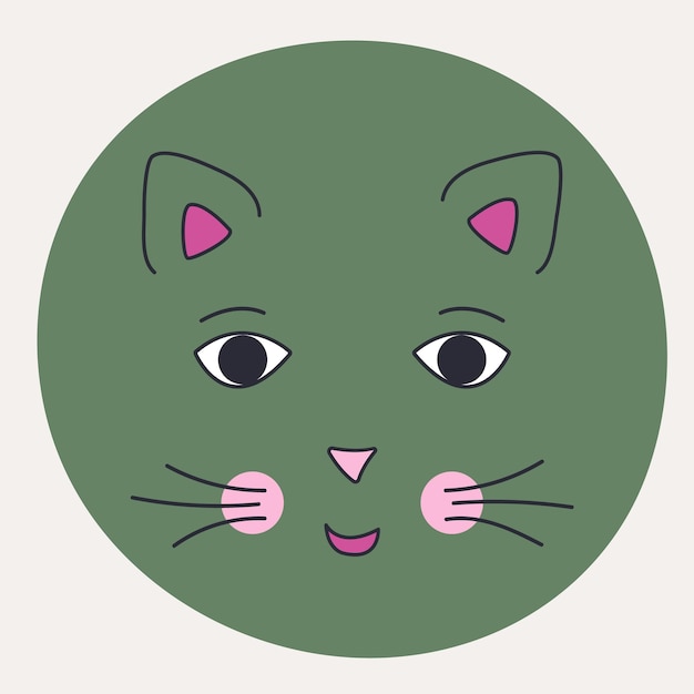 Śmieszna Kot Twarz Abstrakcjonistycznej Osobistości Maskotki Projekt śmieszna Twarz śliczny Iconx9