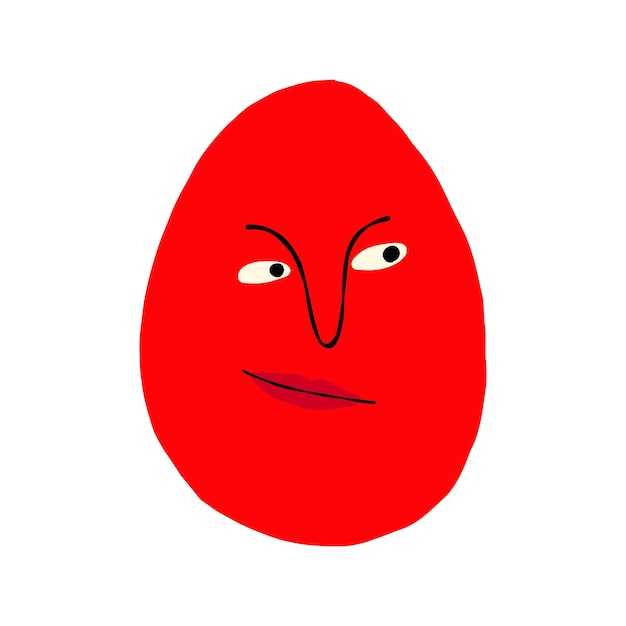 Śmieszne dziwne jajka z sarkastyczną twarzą Śliczna, dziwaczna komiksowa ilustracja jaja wielkanocnego