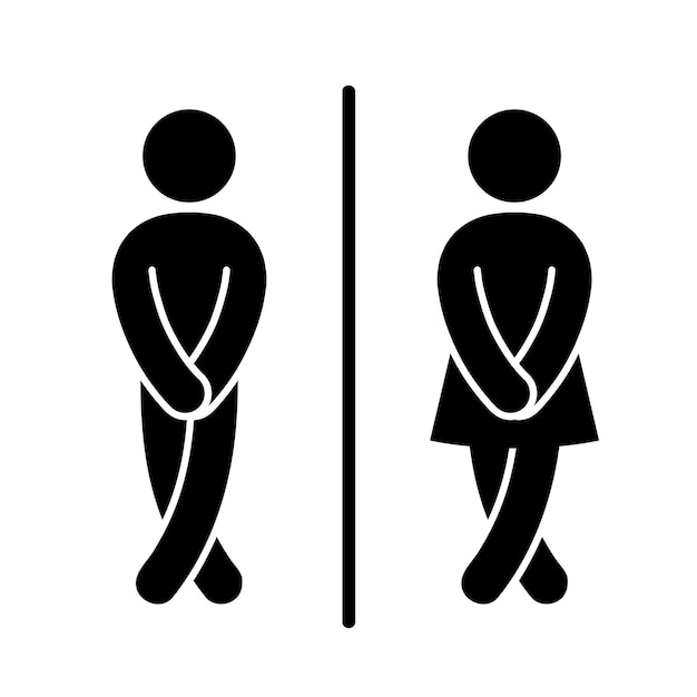 Plik wektorowy Śmieszne symbole drzwi toalety wc znak ikona