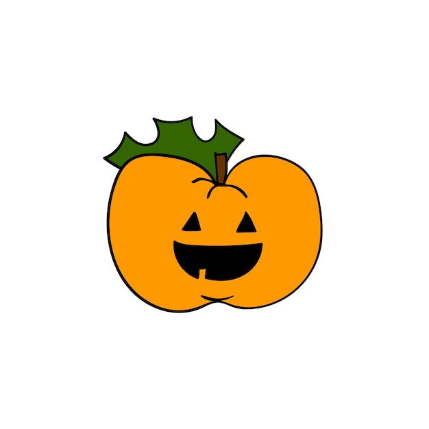 Plik wektorowy Śmieszny charakter śliczna halloweenowa pomarańczowa bania