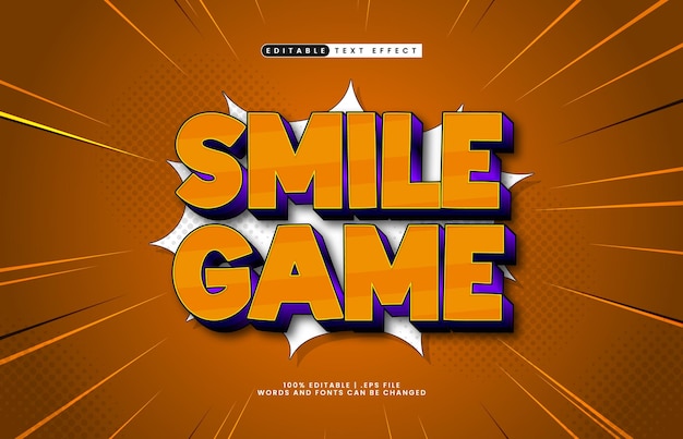 Smile game edytowalny efekt tekstowy z stylem tekstu gry i gry