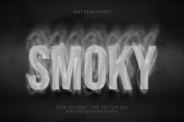 Plik wektorowy smoky edytowalny efekt tekstu styl horroru