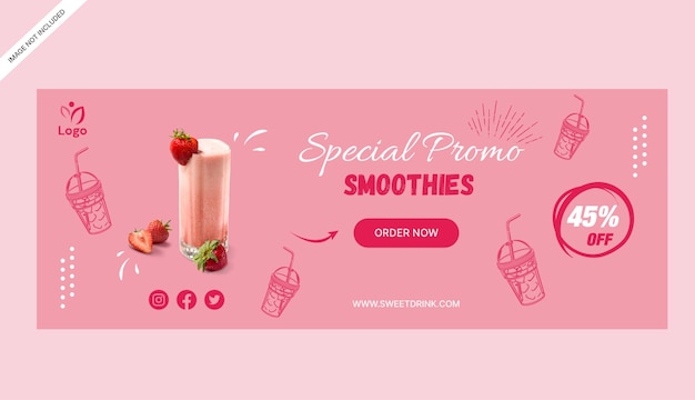 Plik wektorowy smoothies drink banner sklep druk promocyjny wzór projektowania biznesu