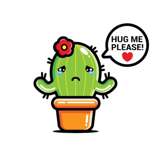 Smutny Kaktus Chce Być Przytulany
