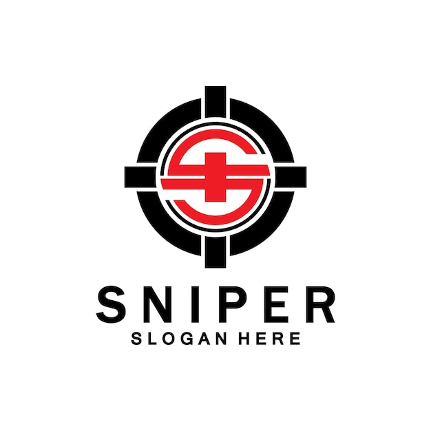 Snajper cel wektor docelowy Logo początkowy S docelowy wektor logo