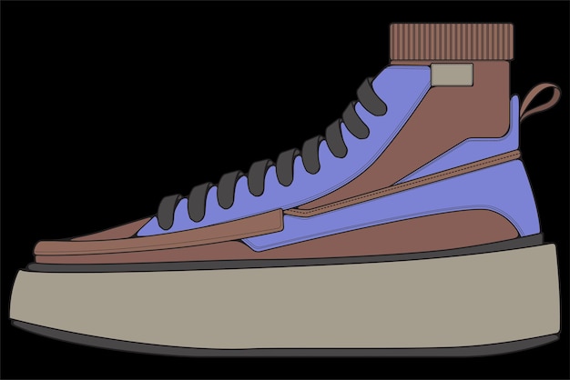 Sneaker Buta Koncepcja Płaska Konstrukcja Ilustracji Wektorowych Trampki W Płaski