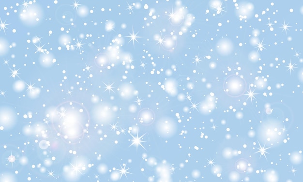 Śnieg W Tle Zimowe Opady śniegu Białe Płatki śniegu Na Niebieskim Niebie Boże Narodzenie W Tle Padający śnieg