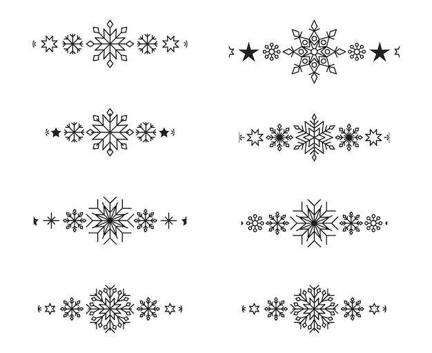 Plik wektorowy Śnieżka element graniczny zimowy śnieżka sylwetka do wzornictwa bożonarodzeniowego