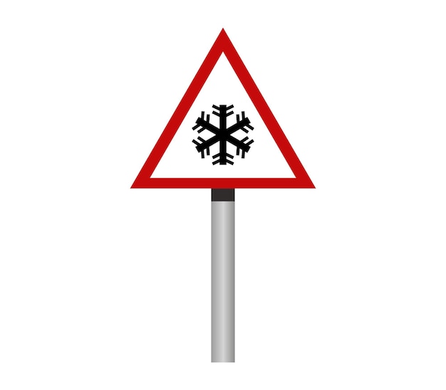 Plik wektorowy Śnieżny znak drogowy
