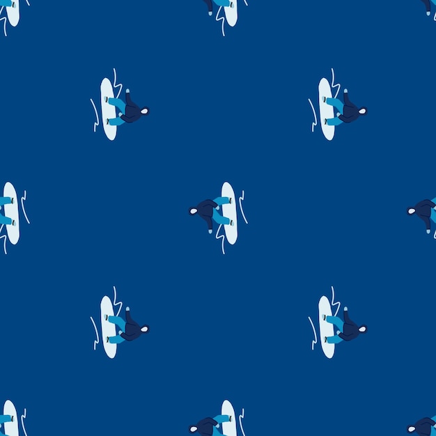 Snowboarderzy na zboczu Sporty zimowe Bezszwowy wzór dla projektowania tkanin druk tekstylny papier opakowania okładka ilustracja wektorowa