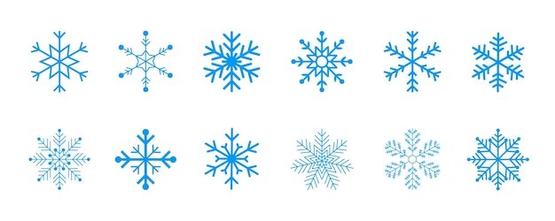 Snowflake collection on a white background