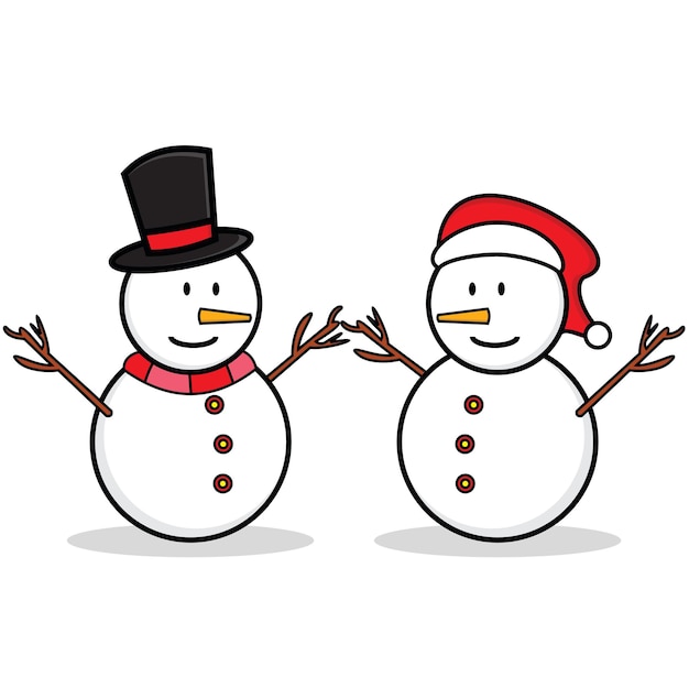 Snowman Design Vector With Christmas Gift