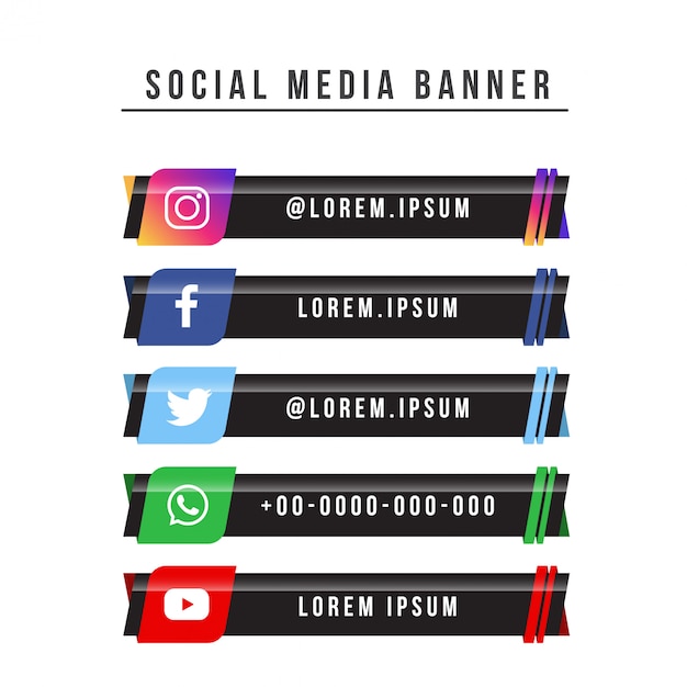 Plik wektorowy social banner banner collection modern version